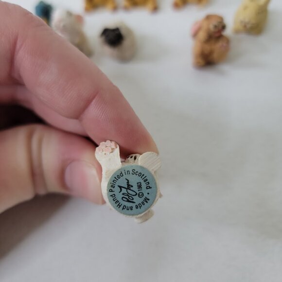 Vintage Peter Fagan Hand Painted 9 Miniature Figures Bunny Teddy Bear Duck Sheep - Picture 6 of 9